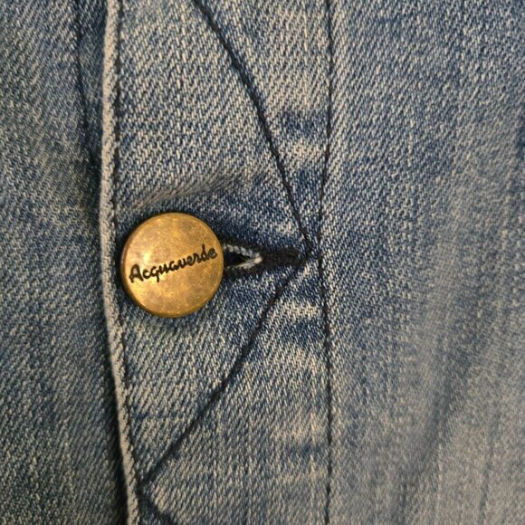 Revolve Aquaverde Norma Pencil Skirt In Worn Button Front Closure Size 36 - Picture 4 of 7